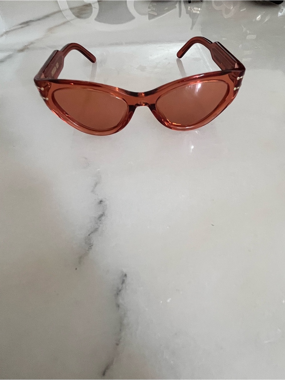Dior Cat-Eye Sunglasses in Translucent Amber